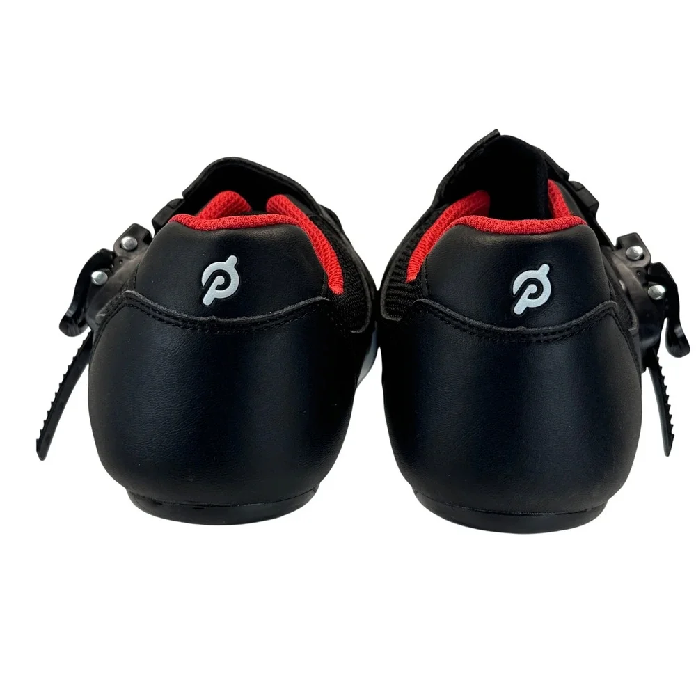 Peloton Cycling Shoes Black Red White Synthetic Indoor Spin Bike Sz 40 Men 7 7.5